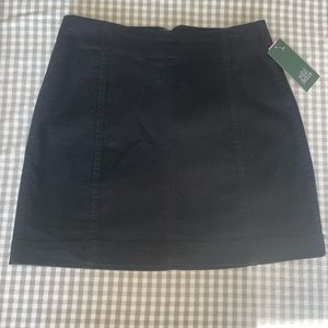 Black denim skirt